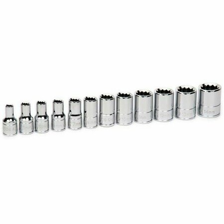 WILLIAMS Socket Set, 12 Pieces, 1/4 Inch Dr, Shallow, 1/4 Inch Size JHW30925